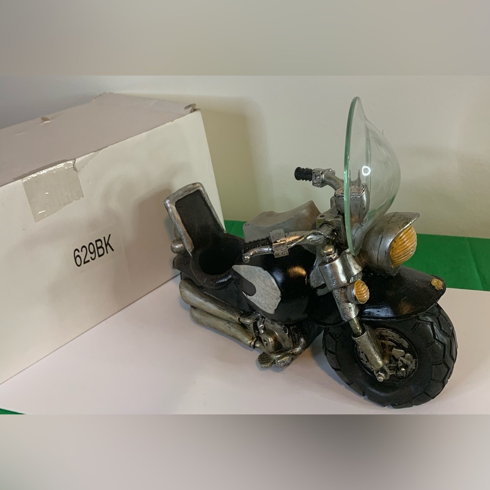 VINTAGE Collectible Black and silver Motorcycle 629 K Decor